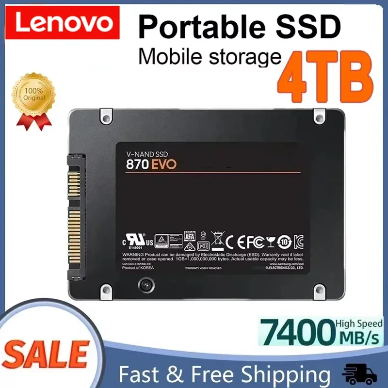 

Lenovo 4TB Solid State Disk SSD 870 EVO 1TB 2TB Internal HDD Hard Drive Sata3 2.5 Inch For Laptop Microcomputer Desktop