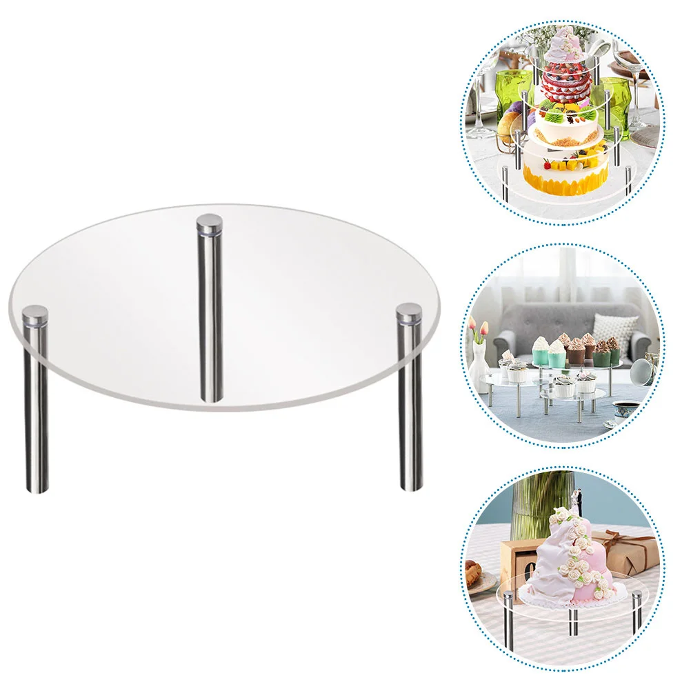 

3pcs Clear Acrylic Cake Stand 8 Inch Transparent Dessert Display Holder For Cupcakes Cakes Muffins Party Wedding Home Use