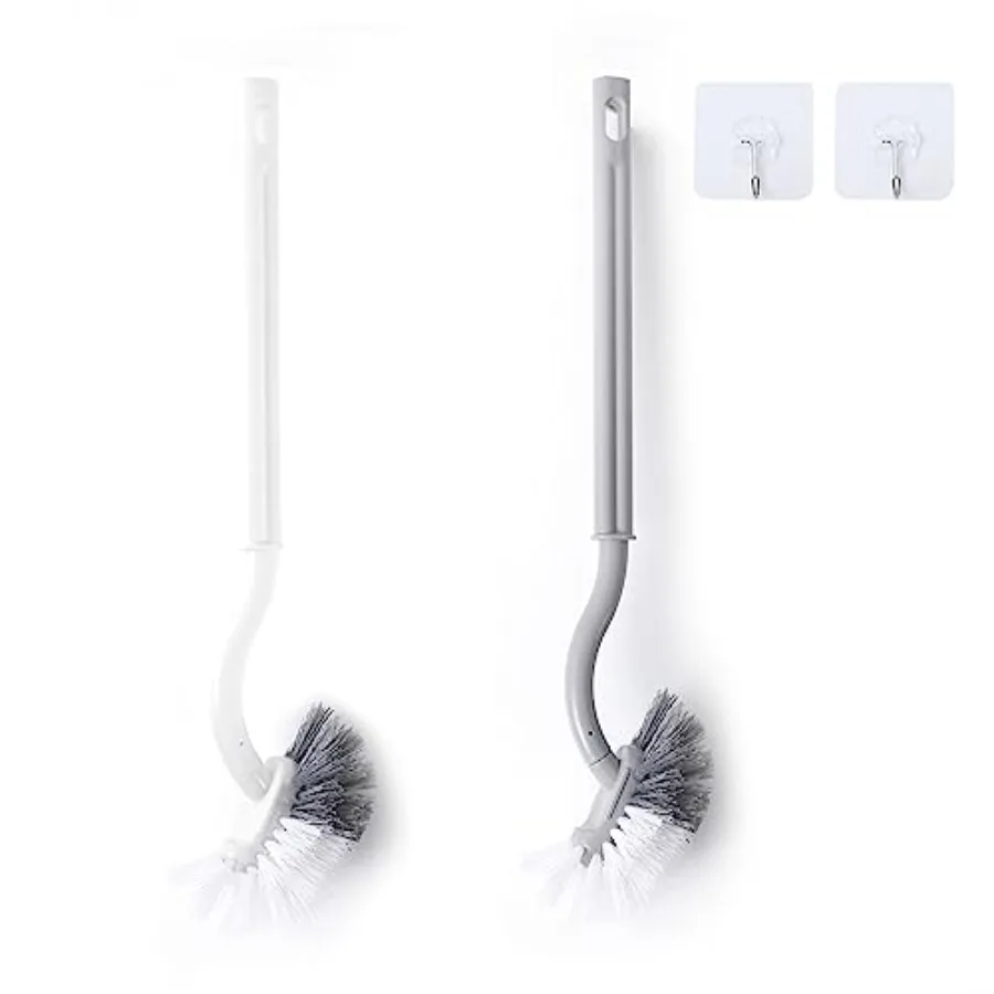 

2Pcs Curved Toilet Bowl Brush Without Holder for Bathroom Deep Cleaning, Toilet Brush Durable Under The Rim Household Cleaning