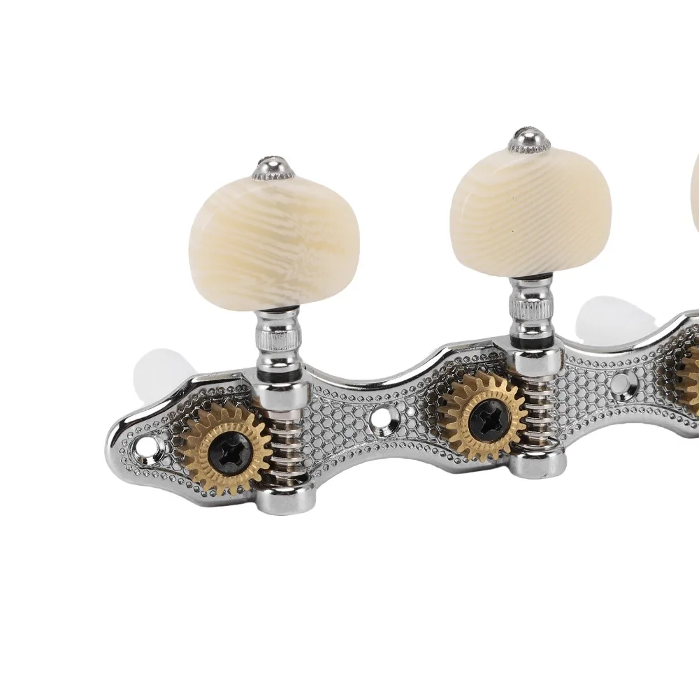 Metal Guitar Tuners Machine Heads 1:18 Gear Ratio 3L3R Configuration Classical Guitar Tuning Keys Silver String Pegs Tuners