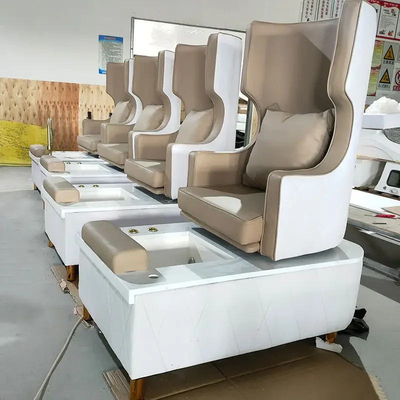 Chaise de spa confortable pour pédicure et massage, bol de spa pour les pieds, gris, luxe, salon de beauté