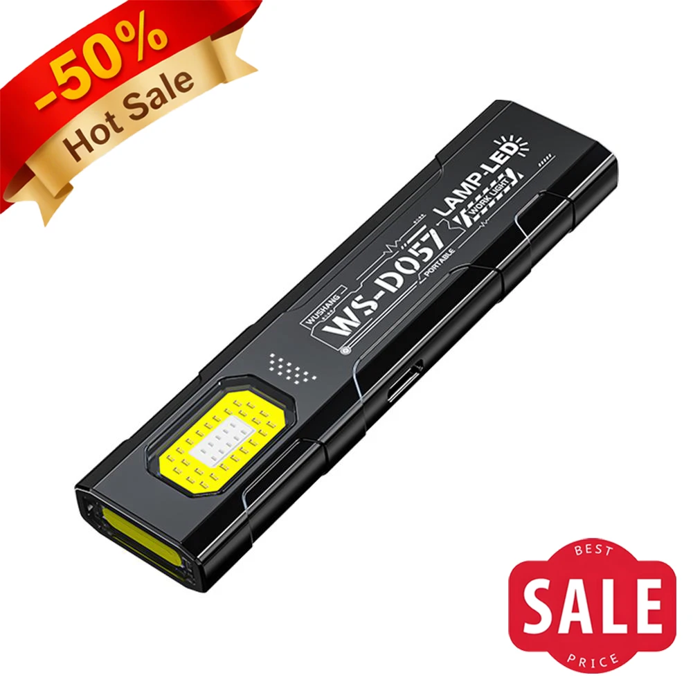 

WS-D057 EDC Flashlight Compact Multi-Mode Pocket LED Flashlight USB-C Rechargeable IPX4 Dual Material Red/Blue Strobe