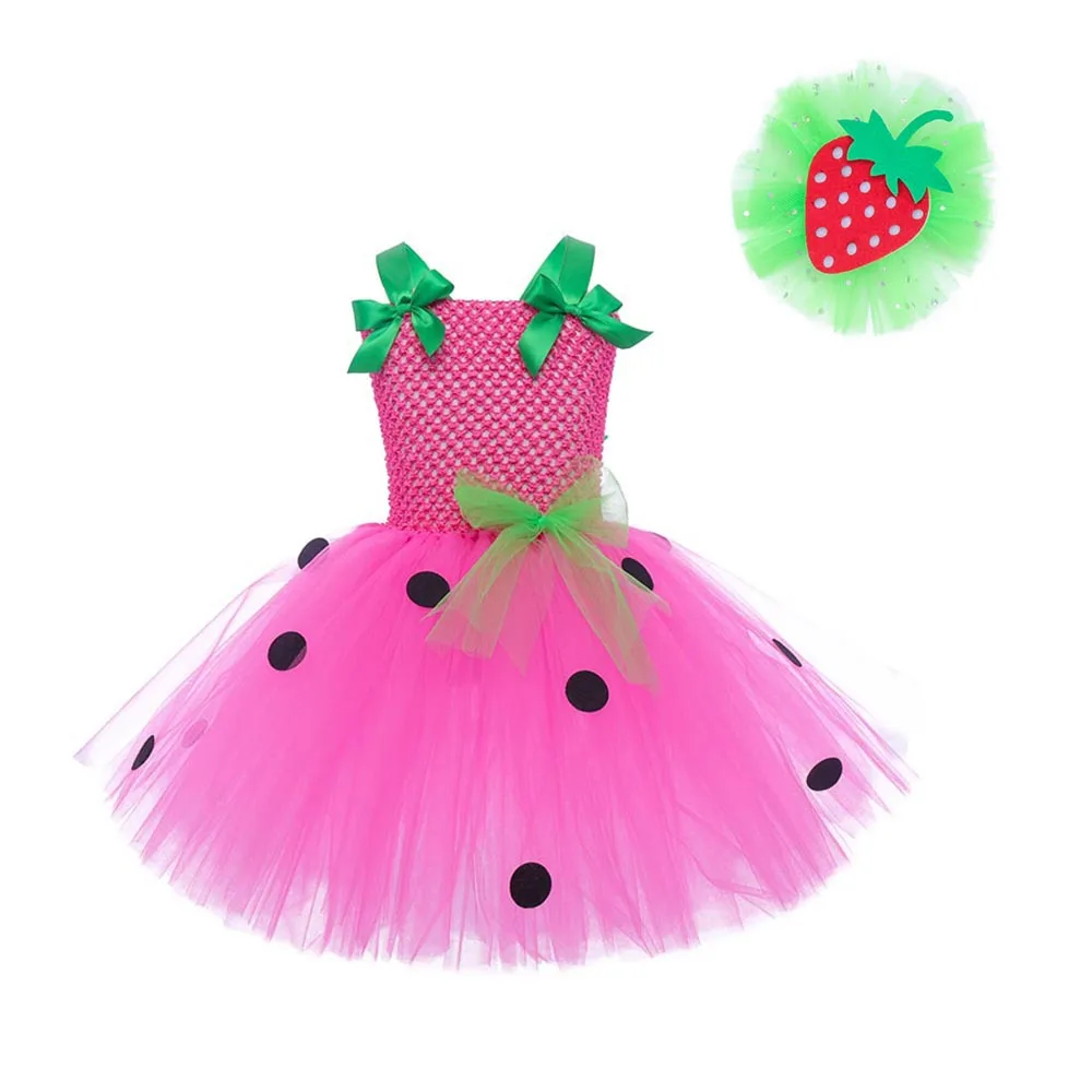 Niedliches Baby-Ballett-Tutu, Erdbeer-Spitzen-Prinzessinnenkleid, Kinder-Geburtstagskostüm, Rollenspiel-Wassermelonen-Weihnachtskleid, Geschenk – Detail 30
