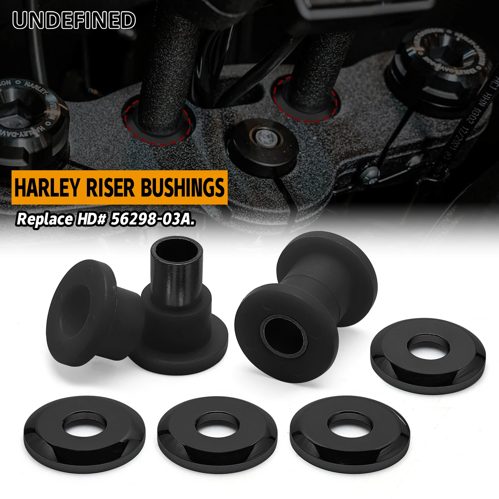 

Polyurethane Handlebar Bar Riser Bushings 56298-03A For Harley 1983-up Road King Street Electra Road Glide FLHR 2018-up Softail
