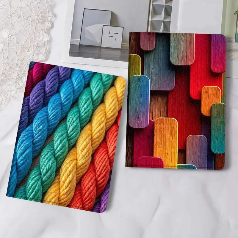 

Colorful Braided Rope Coil Tablet Case For Samsung Tab Galaxy S6 S11 A A7 A8 A9 A11 10.1 10.4 10.5 Plus Lite Gift