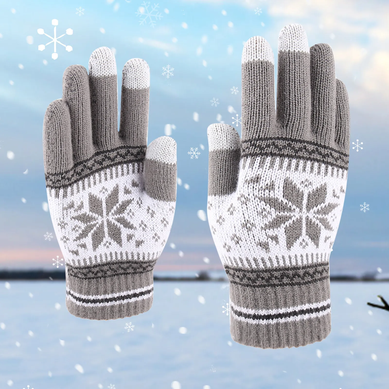 Fashion Touch Screen Knitted Gloves Women Men Winter Gloves Warm Riding Gloves Fluffy Work Gloves Y2k Harajuku Kawaii Mittens