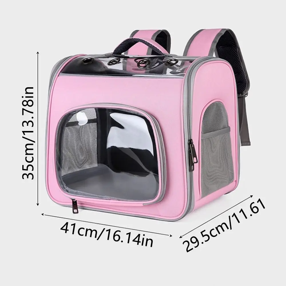 Safe Foldable Pet Carrier Backpack Portable Breathable Mesh Pet Travel Bag Side Window Waterproof Cats Carrying Case Walking