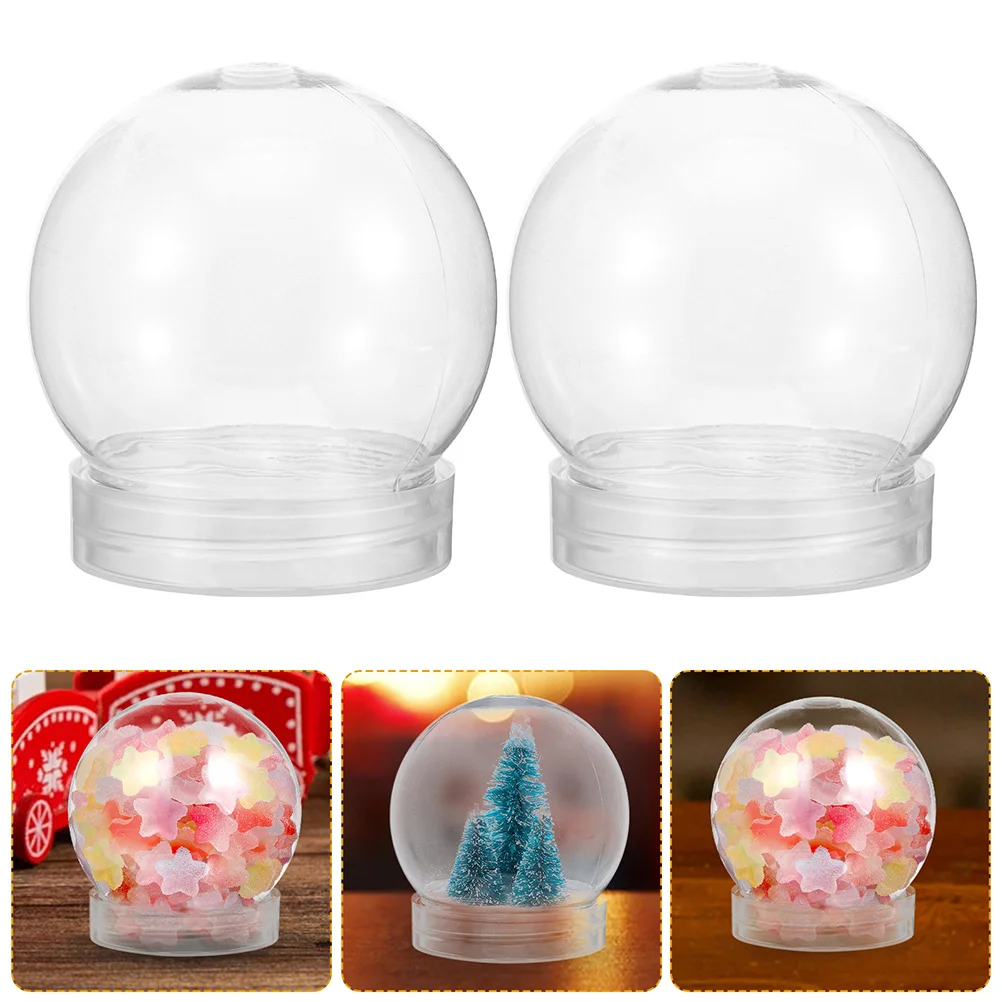 

20Pcs Clear Plastic Snow Globe DIY Craft Container with Screw Cap for Birthday Wedding Party Favors Bulk Transparent Globe Craft