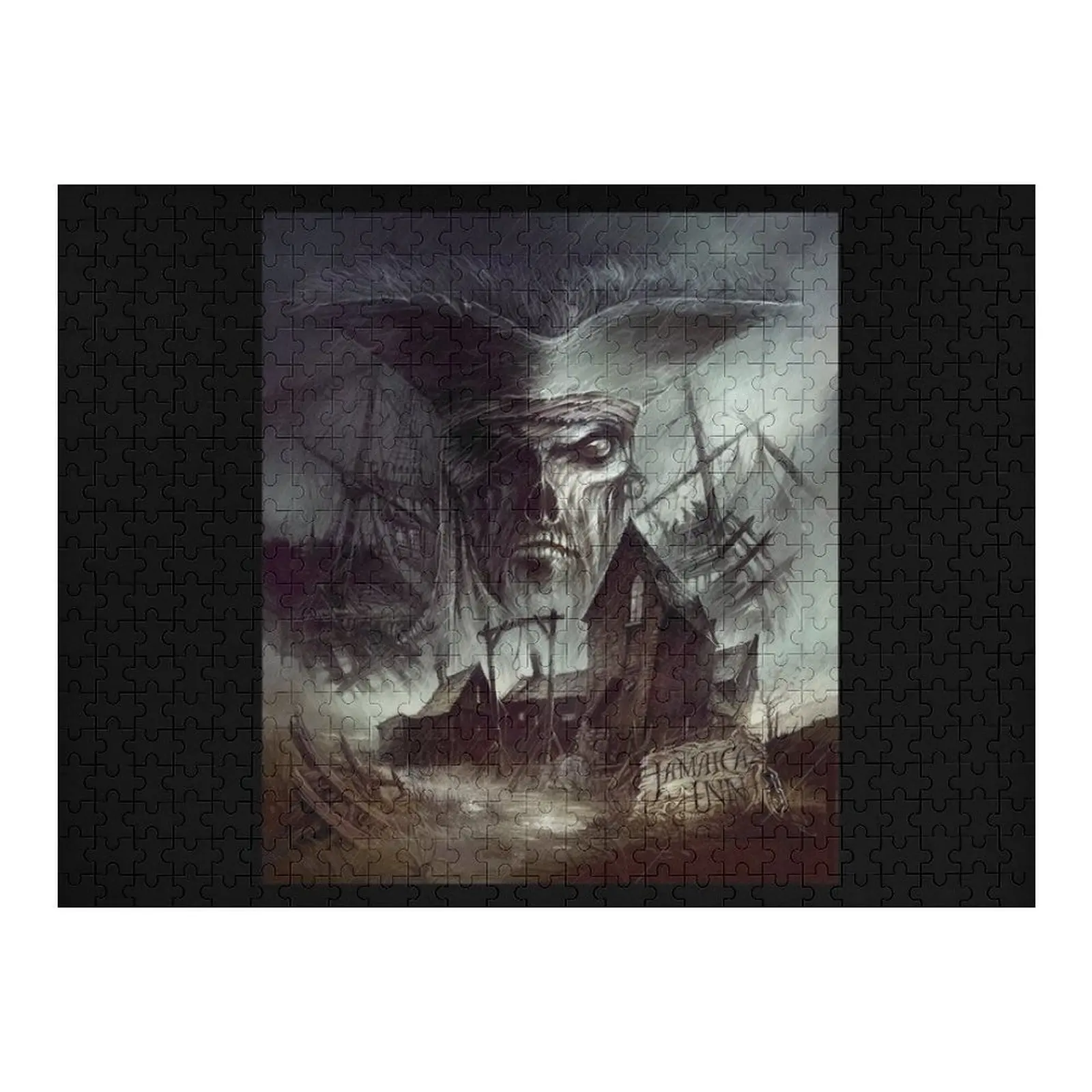 

Ghost Ship pirate - digital drawing - Color Jigsaw Puzzle Personalize Personalized Wooden Name Puzzle