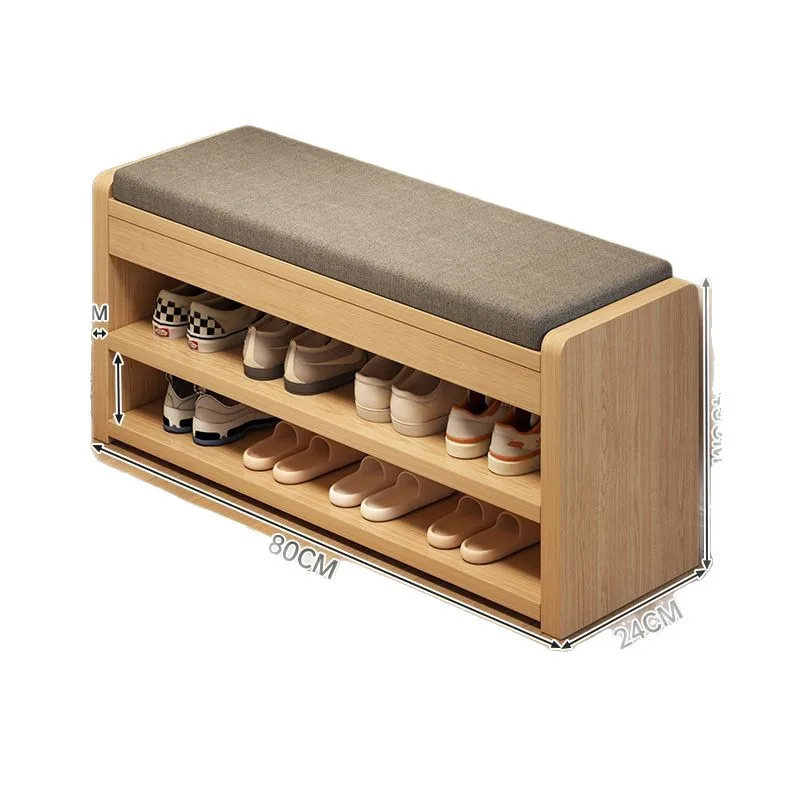 

Solid wood core shoe change stool at the entrance can be seated and stored in the entrance, shoe cabinet, integrated