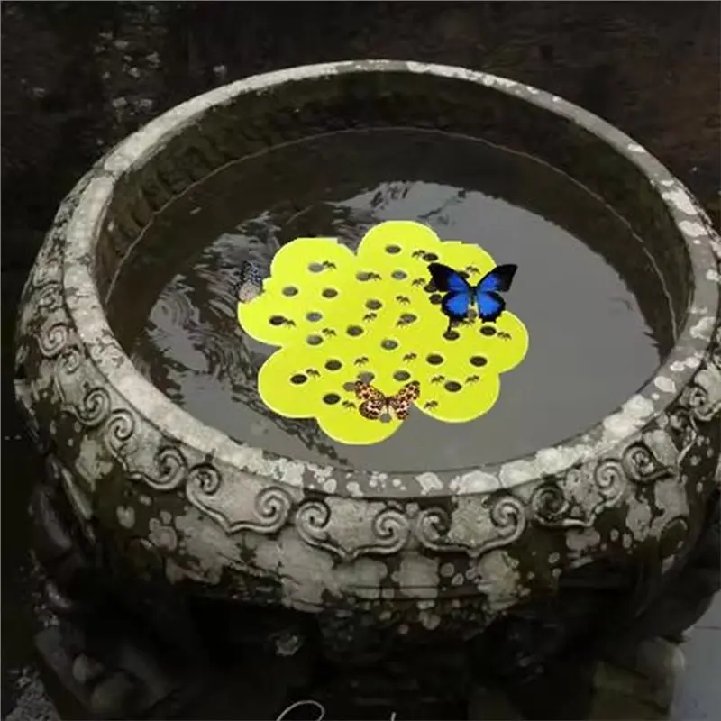 ABLK 급수 스테이션 PVC 플로팅 벌 급수기 4개 꽃 모양 장식용 나비 수분 공급 장치
