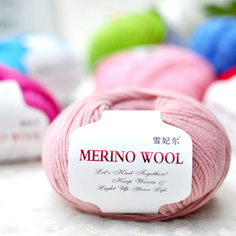 50g/ball 100%Merino Wool Yarn For Knitting Medium-roving Sheep Hair DIY Hand Crochet Sweater Scarf Lanas Balls