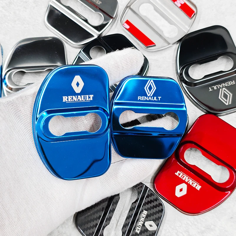 

4pcs Car Styling Door Lock Protection Cover Stainless Steel Accessories For Renault Clio Megane Captur Master Logan sticker