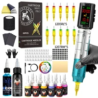Kit de tatuaje TRO, Kit de pluma de tatuaje de aleación para maquillaje permanente, Kit de máquina de tatuaje, pantalla a Color, fuente de alimentación para tatuaje, Kit de tatuaje