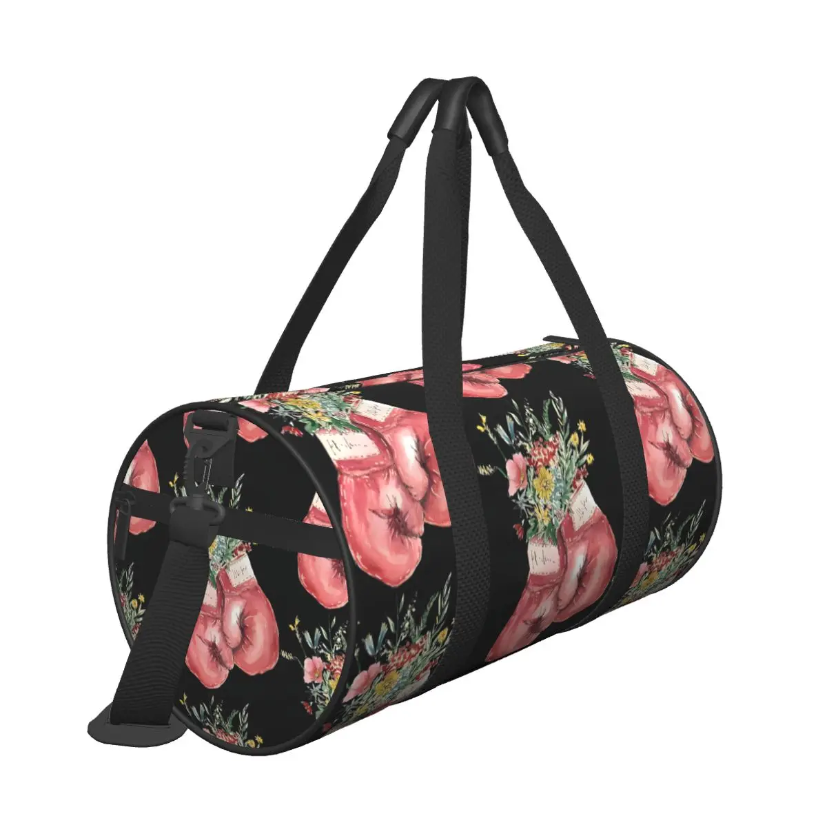 Gym Bag Red Boxing Gloves With Flowers Sports Bag Gym Accessories Men's Oxford Printed Handbag Funny Travel Fitness Bag