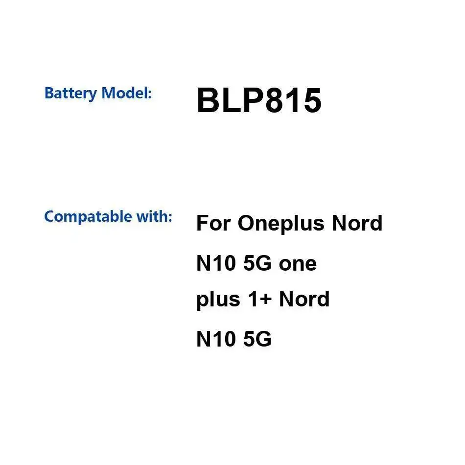 

BLP815 4300Mah Reliable Power Supply Mobile Phone Battery For Oneplus Nord N10 5G One Plus 1+