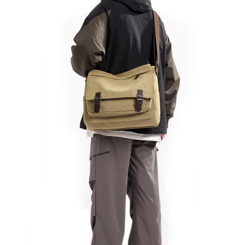 

Модная мужская сумка из холщовой ткани, стильная мужская повседневная сумка через плечо, ретро-сумка-мессенджер, вместительный портфель формата А4