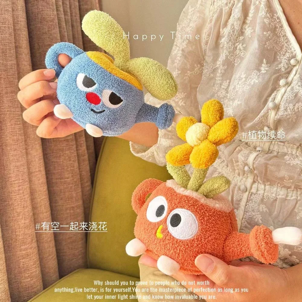 Creatieve gieter en bloem knuffel Mooie kleurrijke bloem gevulde pop kamer decor Festival cadeau voor jongens meisjes