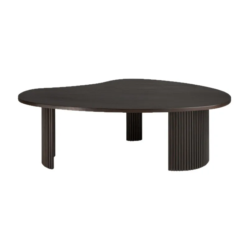 

RH American black coffee table modern simple folk designer crescent coffee table living room irregular coffee