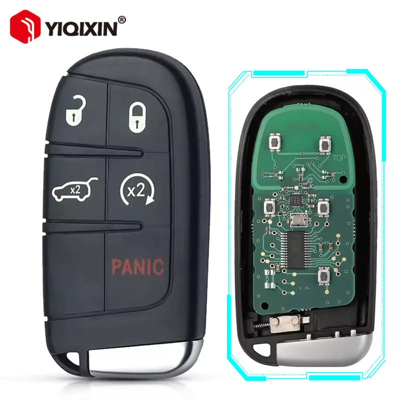 

YIQIXIN 5-кнопочный 433 МГц ID46 чип умный дистанционный ключ от автомобиля для Chrysler Dodge Jeep Grand Cherokee 2013-2020 необрезанное лезвие M3N40821302