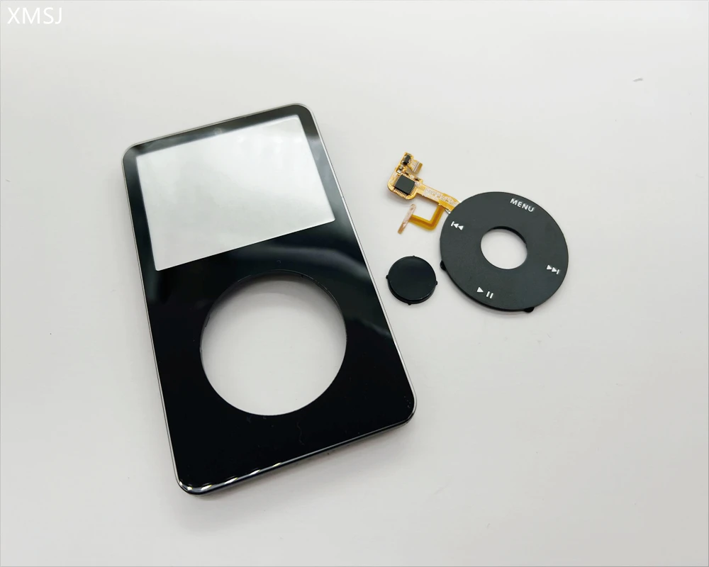 black plastic front silver metal back housing case black click wheel black button for iPod 5th gen video 30gb 60gb 80gb