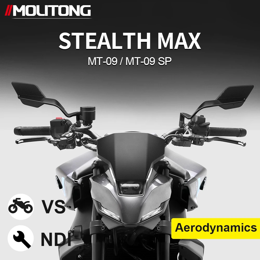 

New Motorcycle Accessories Stealth Max Rearview Mirror For Yamaha MT10 SP MT 09 MT09 SP MT07 MT03 Anti-Glare Blue Lens Mirror