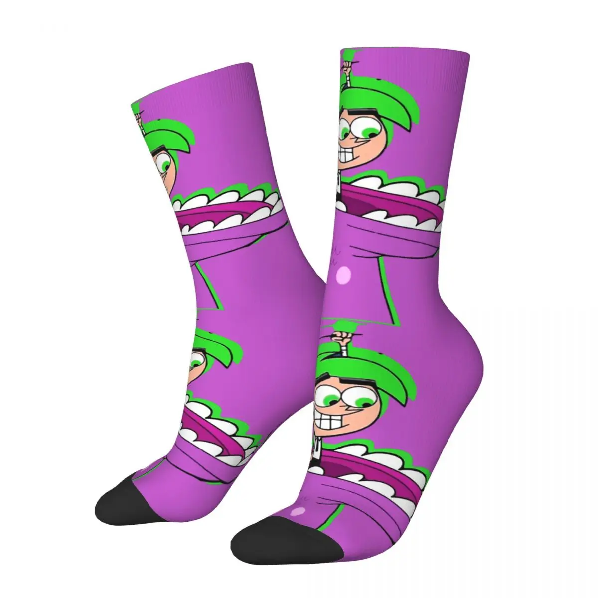 Funny Happy Cosmo Men's Socks Retro Harajuku The Fairly Odd Parents Hip Hop Novelty Casual Crew Crazy Sock Gift Printed