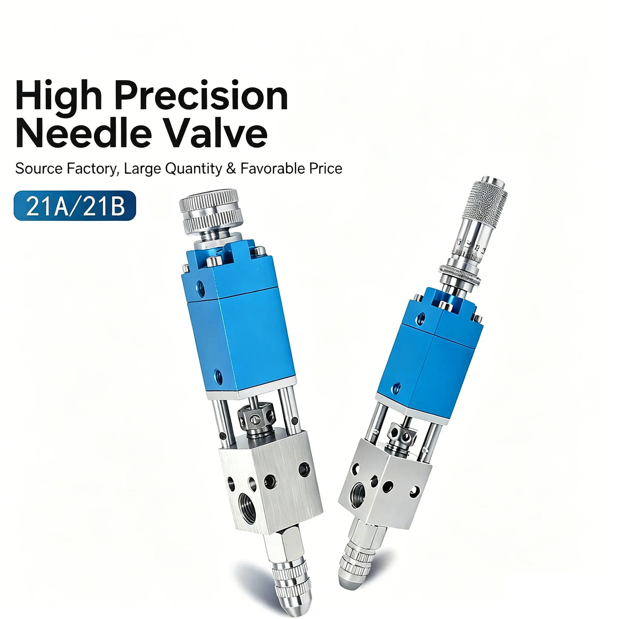 Pneumatic Double-Acting Needle-off Glue Dispensing Valve SY-2121Q with Micrometer Adjustment Knob Industrial Dispensing Valve