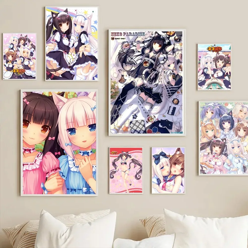 Game Anime Nekopara Poster Stickers Living Room Bedroom Entrance Cafe Wall Art Decoration Painting Room Home Aesthetic Decor