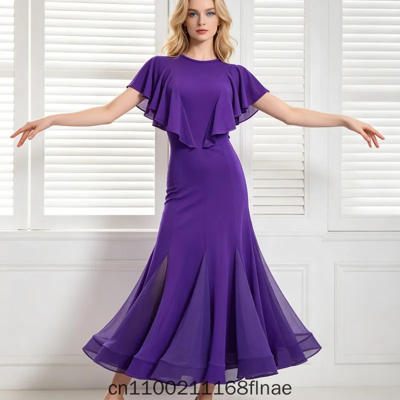 Modern National Standard Dance Costume, Big Swing, Small High Neck, Daily Practice Outfit, Stage Dance Performance Dress