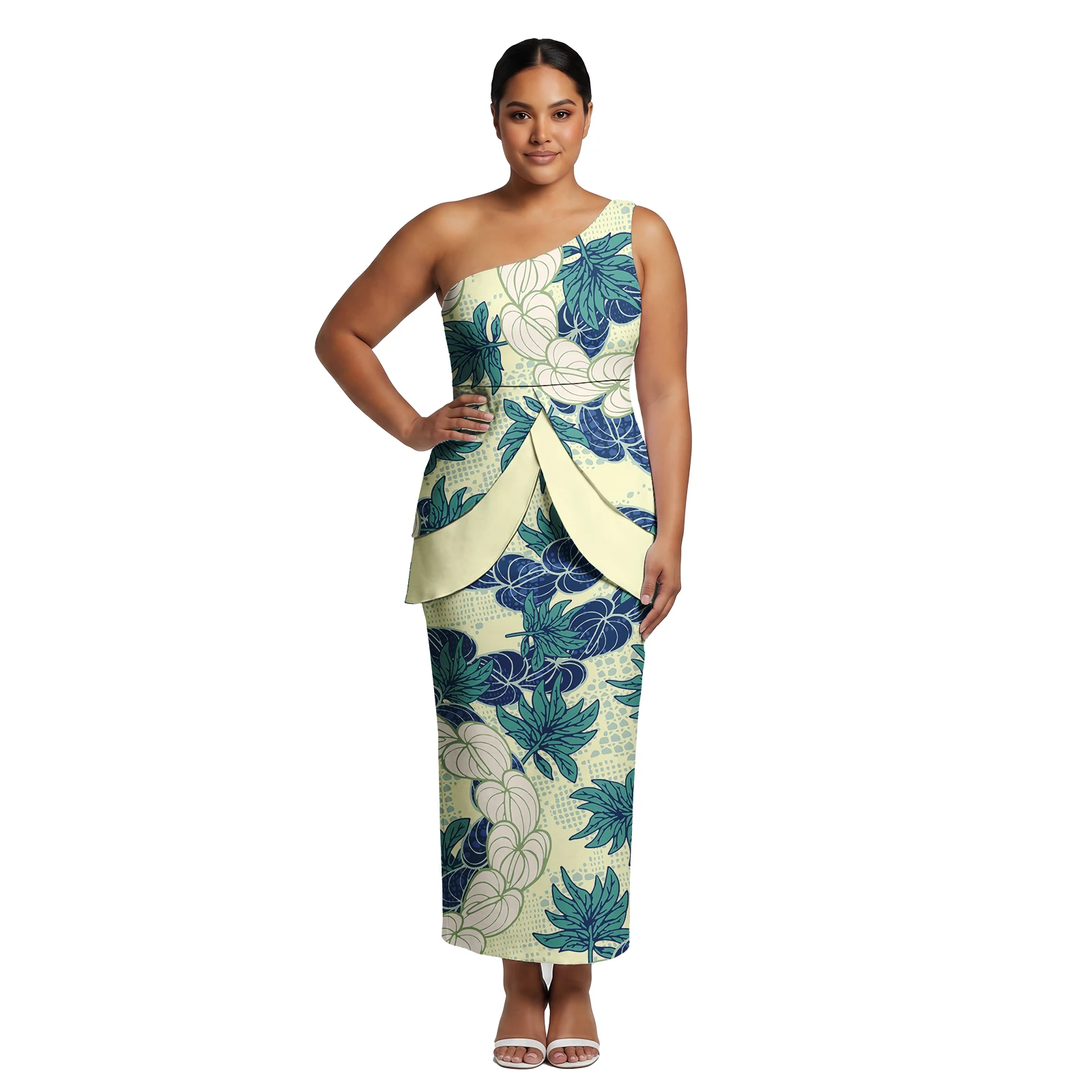 Custom Tropical Pattern Women Puletasi Hawaiian Beach Sleeveless Design Dress Samoan Polynesian Ladies Tops and Skirts Puletasi
