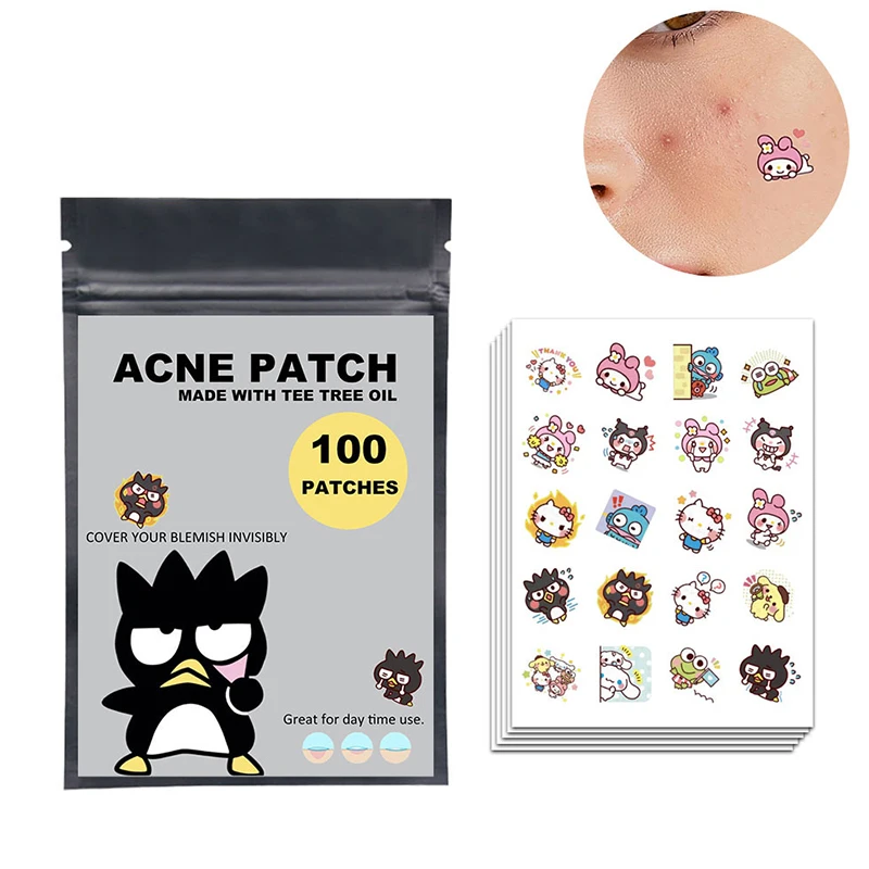 100pcs Sanrio Pimple Patch Invisible Face Spot Scar Care Treat-ment Stickers Face Skin Care Beauty Health Acne Mask Beauty