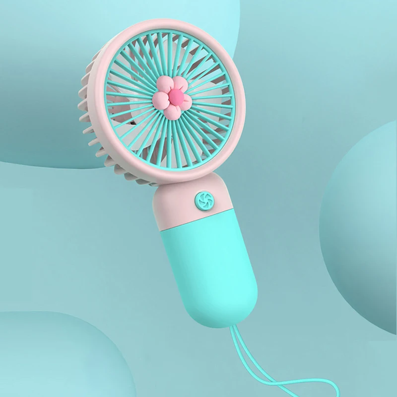 Mini Portable Handheld Mobile Phone Holder, Small Fan, USB Charging, One-button Start, Desktop, Office, Travel, Pocket Fan