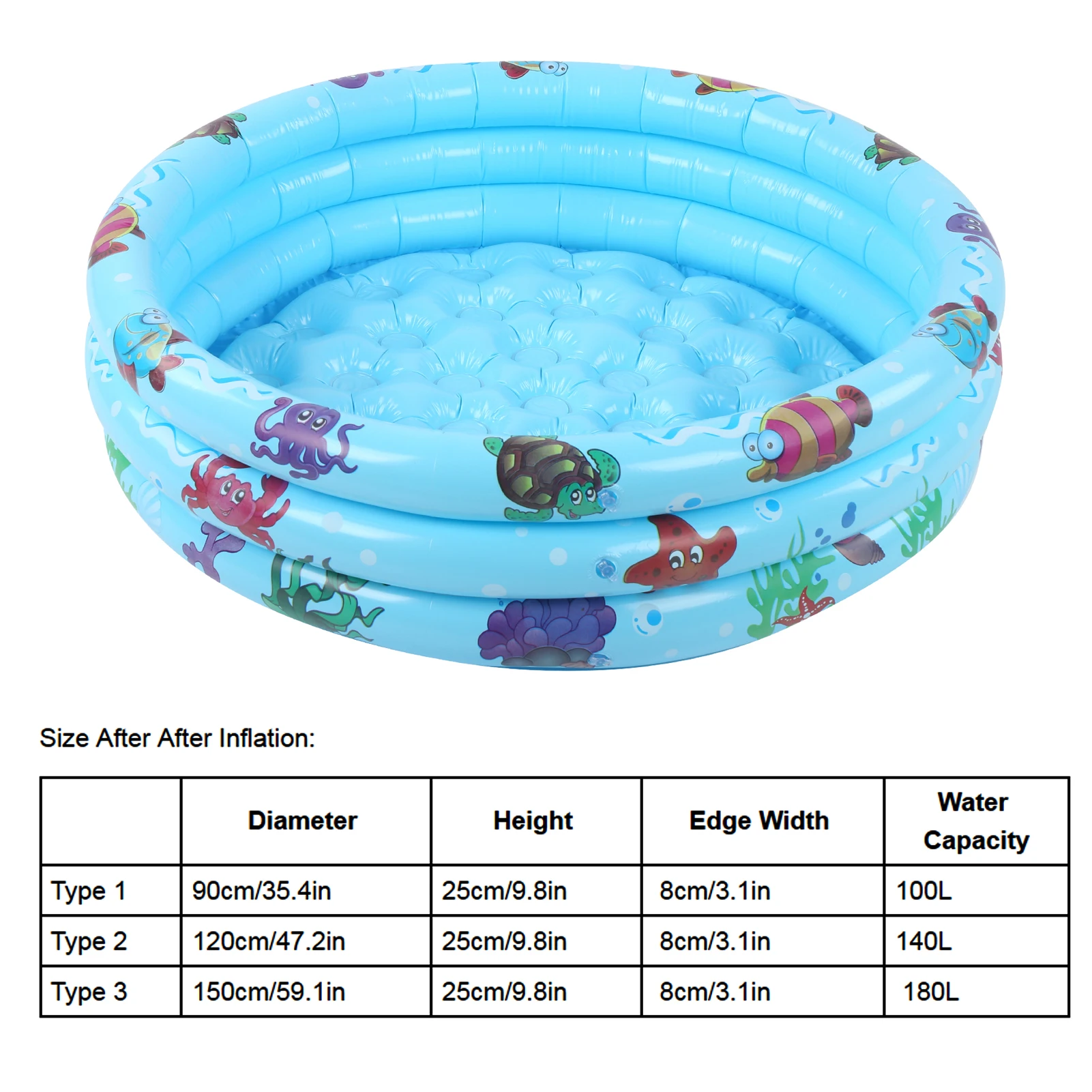 90cm 120cm 150cm Indoor Outdoor Baby Swimming Pool Round Inflatable Children Water Game Play Pools