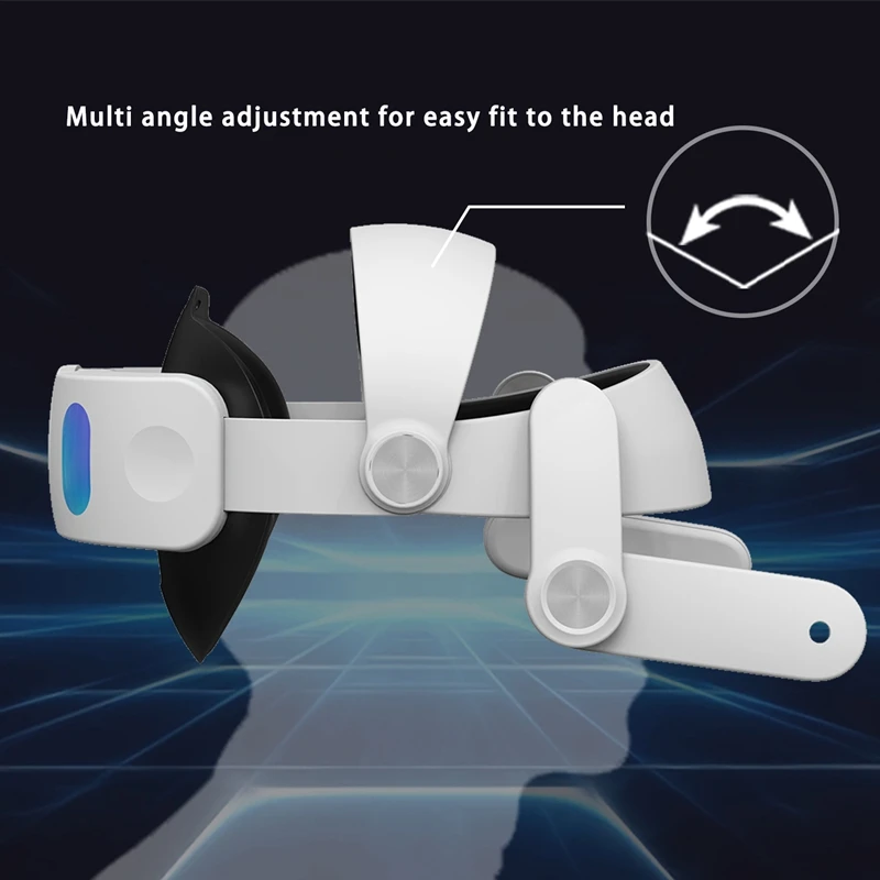 화이트 플라스틱 RGB 헤드 스트랩, 조정 가능한 향상된 VR 액세서리 교체, 메타 퀘스트 3 VR 헤드셋 엘리트 스트랩, 1 개