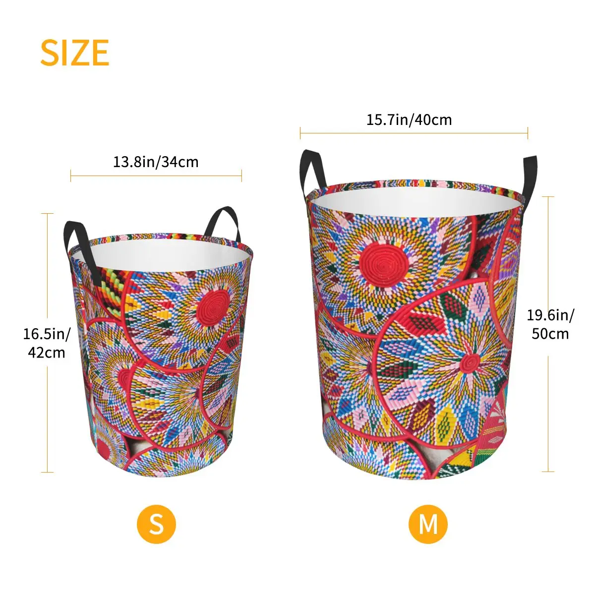 Custom Ethiopian Habesha Art Laundry Hamper Large Storage Basket Kids Nursery Toy Organizer