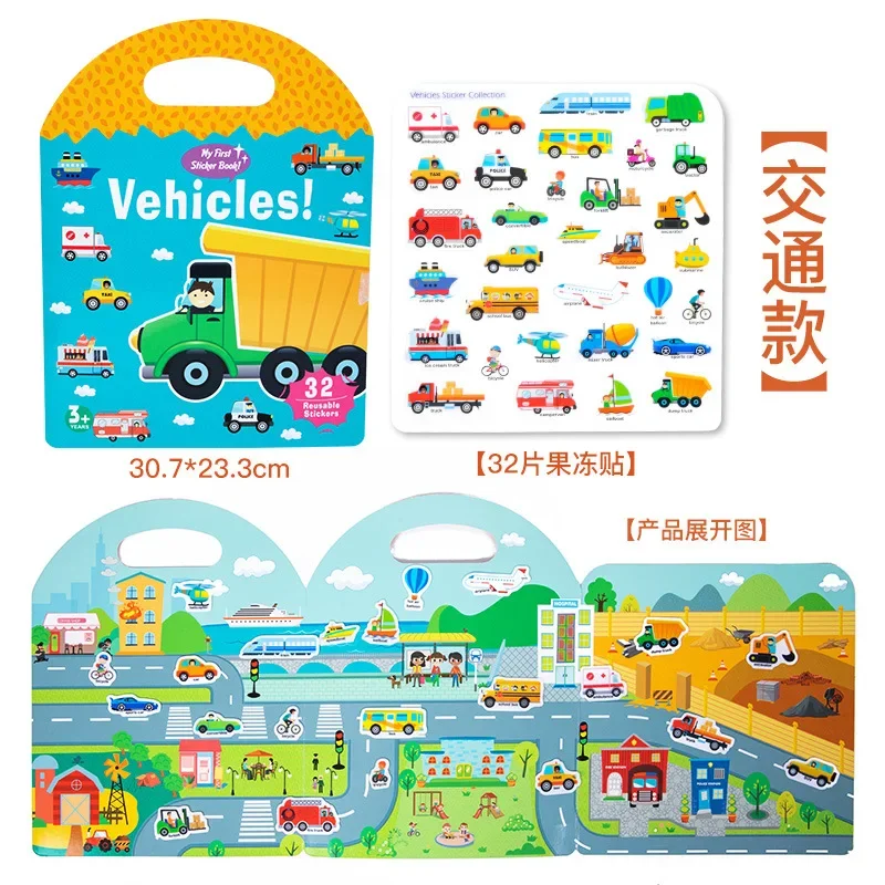 Puzzle Magnétique Montessori pour Enfant, Livre Occupé, Jouets Éducatifs Ouverts, Voiture, Forme Animale, Jeu de Corresponlégiti, Livre Silencieux