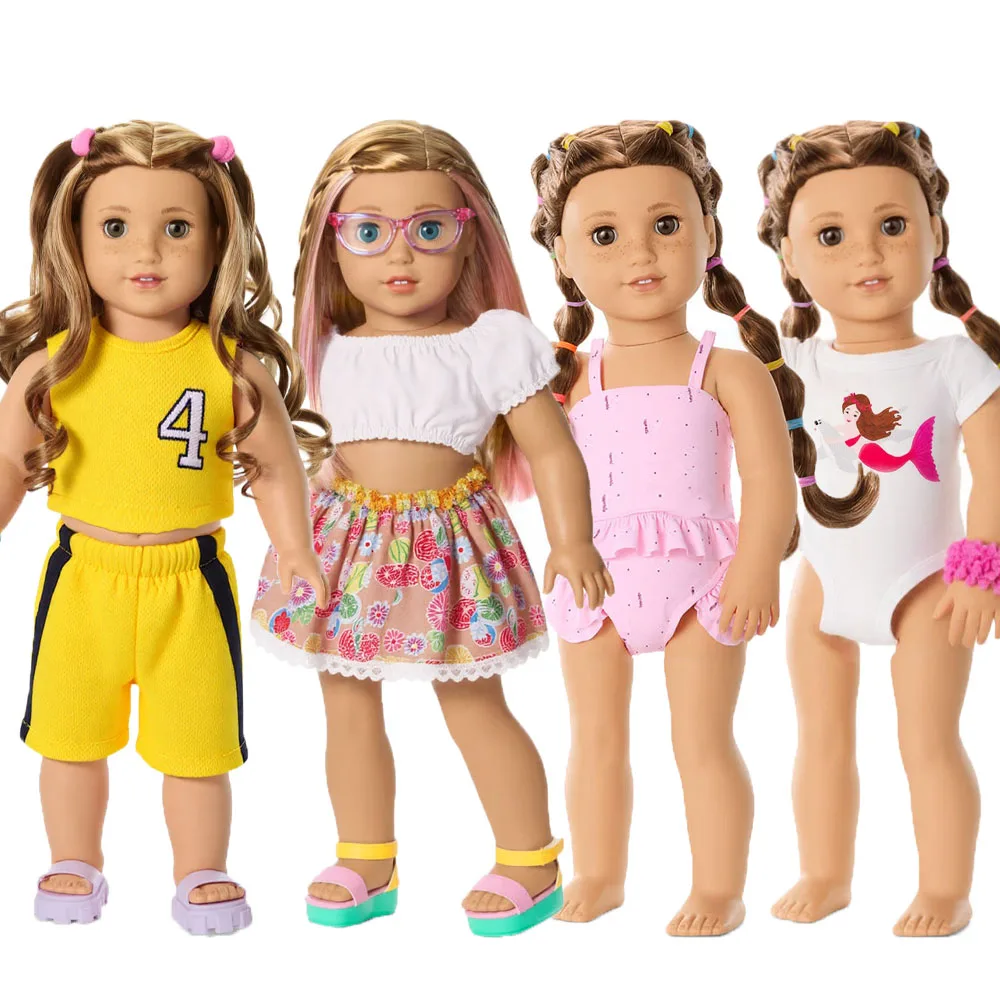 4 pezzi di nostra generazione vestiti per bambole pigiami abiti pantaloni tute pagliaccetto paillettes accessori per bambole moda giocattoli per bambini rinati