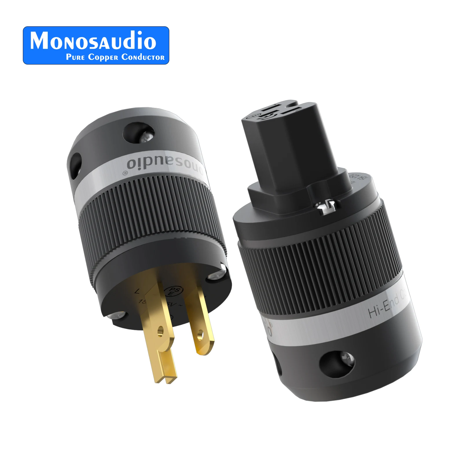 

Monosaudio Pure Copper US Power Connector Plug 24K Gold Plated IEC C15 Female Plug M100G/F100G