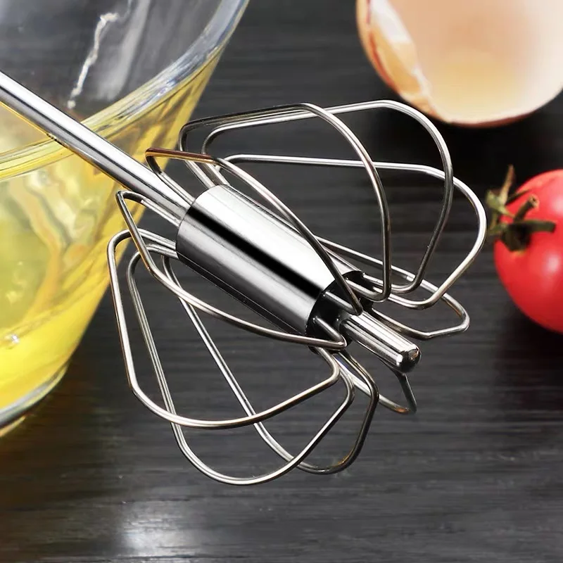 Halbautomatischer Mixer Schneebesen Schneebesen Edelstahl Manueller Handmixer Selbstdrehender Cremeutensilien Küchenmixer Eierwerkzeuge – Detail 10