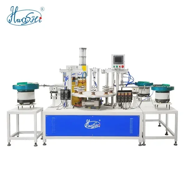 Hwashi 8-station Rotary Table Type Nut Pipe Clamp Customized Spot Welding Machine