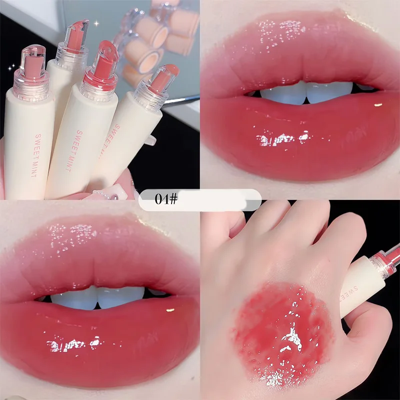 Brillo de labios de agua de gelatina, tinte de labios hidratante de luz transparente, tubo de esmalte de labios brillante, palo de labios húmedo, cuidado de labios, Cosméticos baratos, nuevo