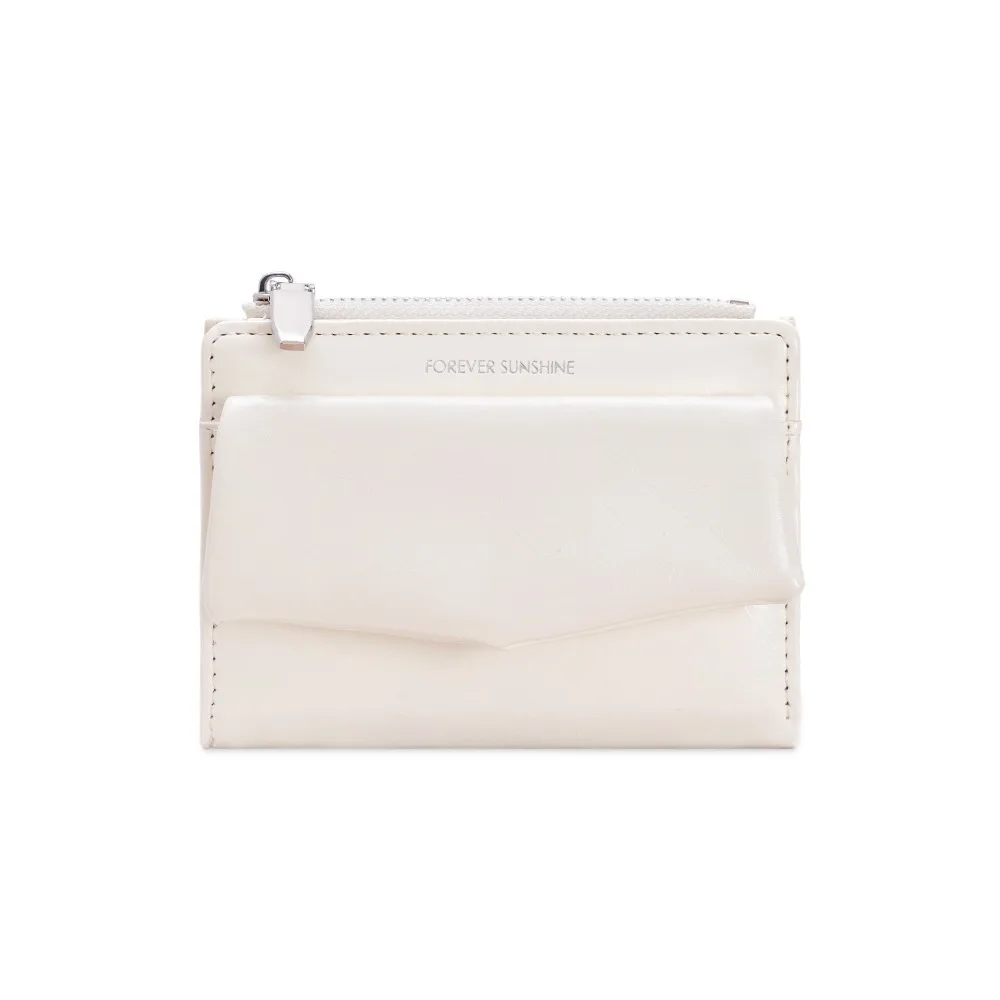 

Modern Design Solid Color Short Wallet Multi Slot PU Coin Purse Ultra Thin Multi-function Purse Women
