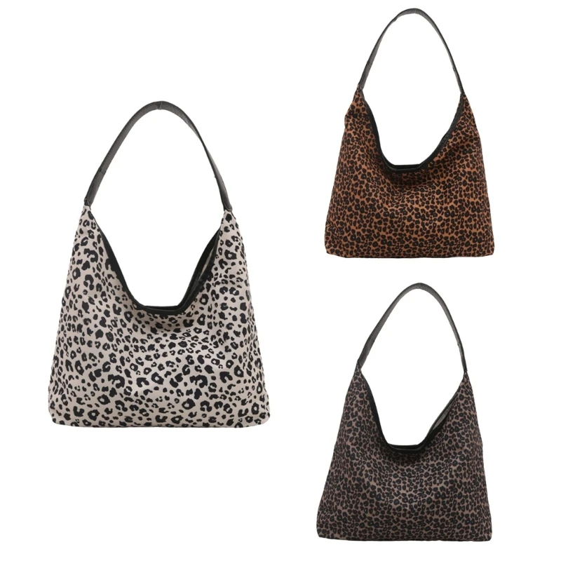 

Women Large Capacity Shoulder Bag Handbag Leopards Print Armpit Bag for Shopping 066F