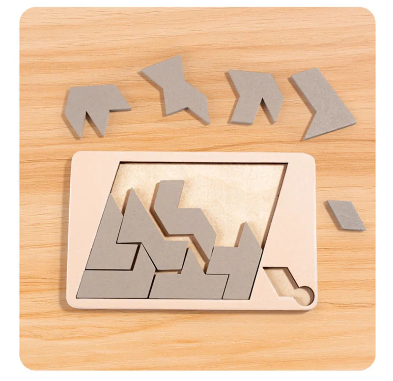 DIY Zabawka edukacyjna 3D Drewniane puzzle Zabawka planszowa Geometryczne gry logiczne dla dzieci Drewniane puzzle Montessori Zabawka planszowa 3 4 Y