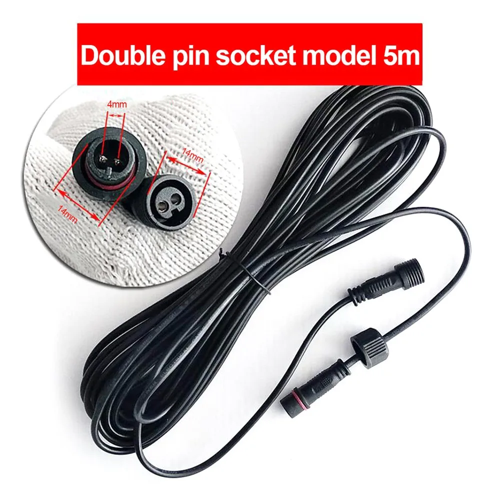 2-poliger Stecker, Solarkabel-Verlängerung, 3 m/5 m/10 m, wasserdichtes Stromanschlusskabel, Straßenlaternen-Verlängerungskabel
