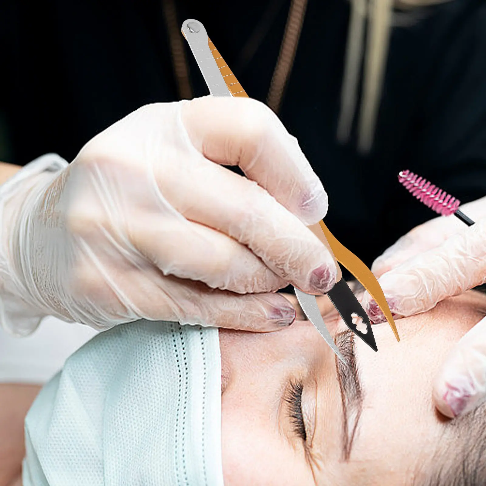 Golden Ratio Brow Mapping Ruler Eyebrow Measurement Tool Precision 3-Point Positioning Eyebrow Ruler for Microblading Makeup
