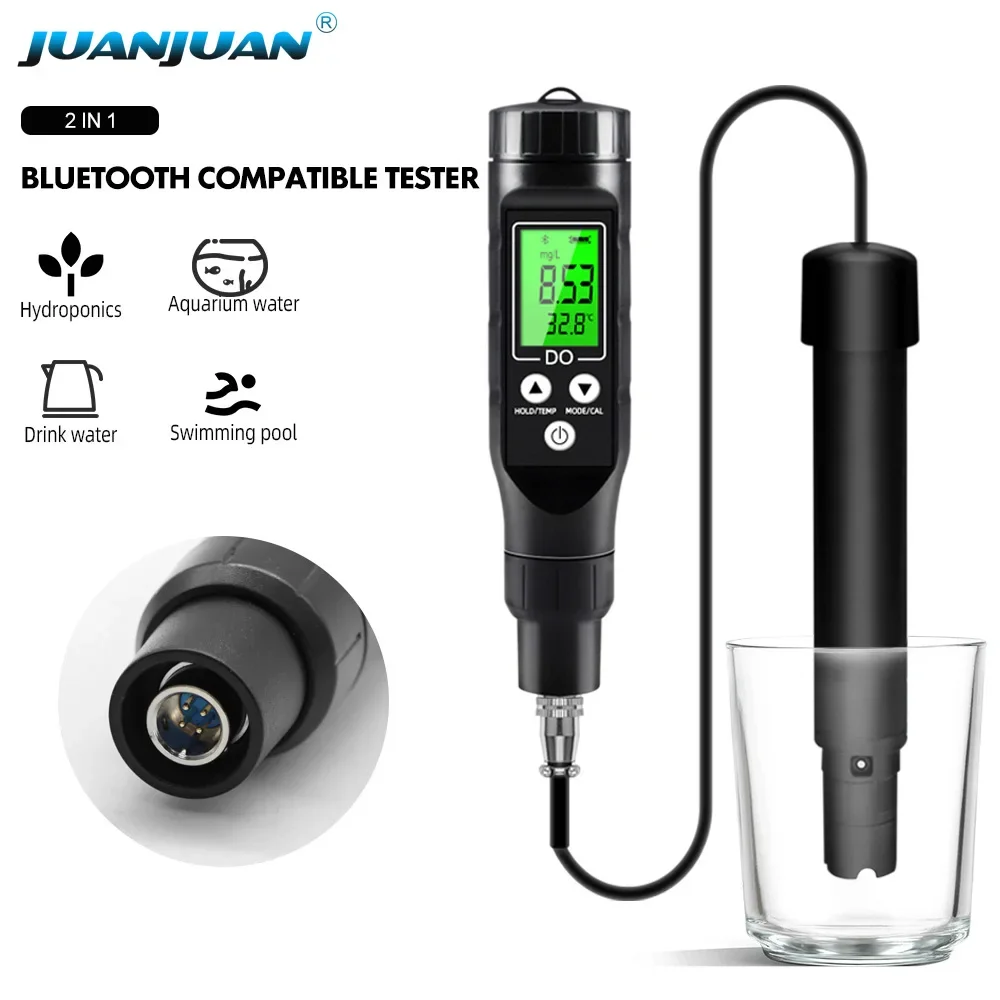 Smart Blue Tooth Dissolved Oxygen Meter Sensor 0.0-30.0 mg/L Digital Online Detector High Precision Electrode Tester