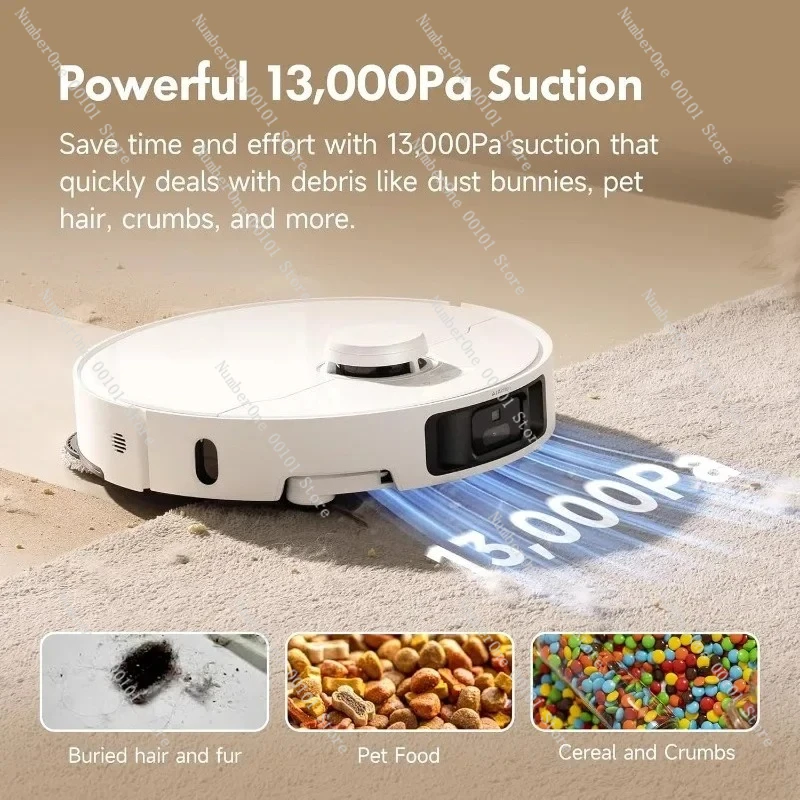 P10S Pro Ultra Robot Vacuum Mop, 11000Pa Suction, 70°F Hot Water Auto Wash & Dry, Dual Extendable Spinning Mops
