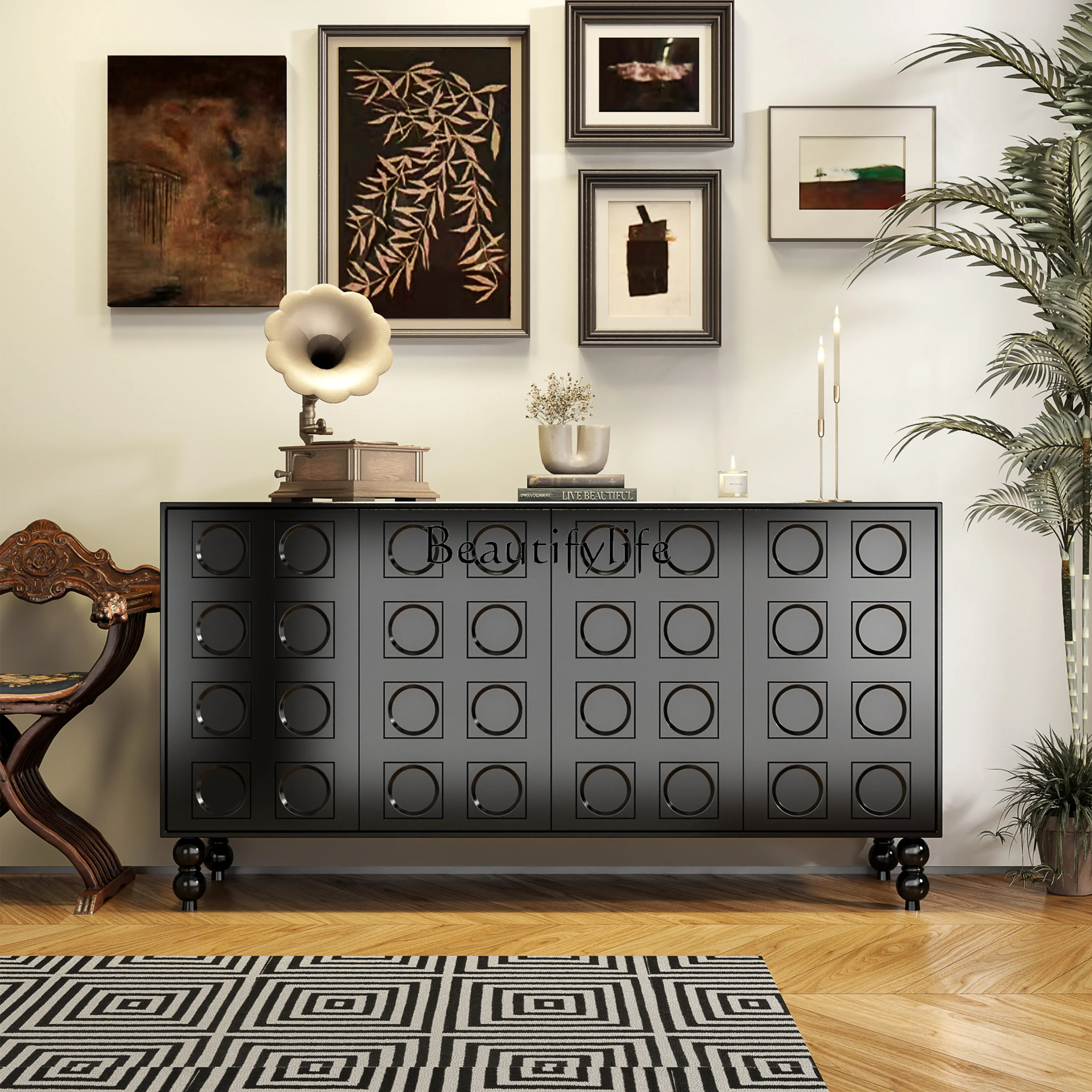 

French retro decorative cabinet, wabi-sabi wind storage cabinet